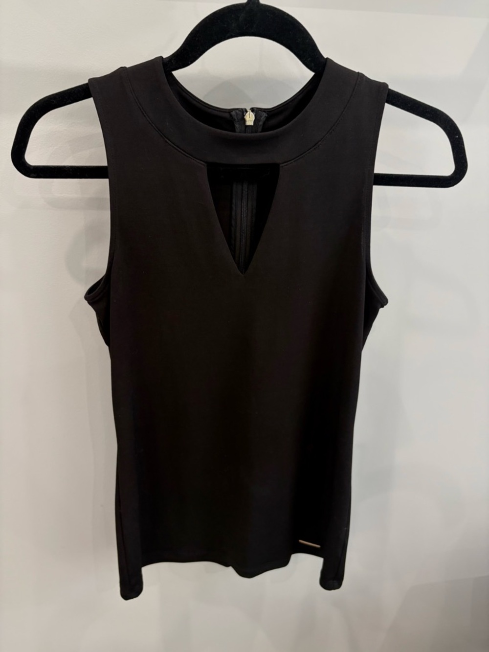 Michael Kors Black Sleeveless Keyhole Tank